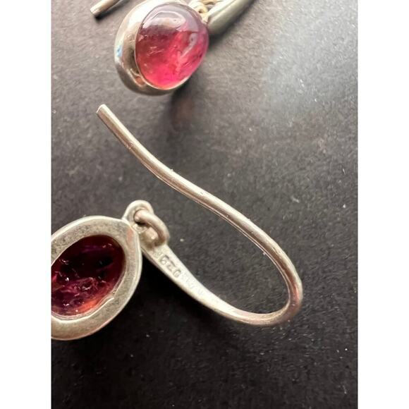 NEW Rubellite sterling silver dangle earrings 3.39 grams - Picture 6 of 11
